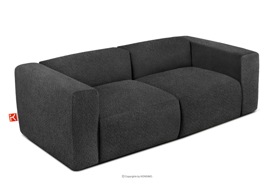 BUFFO Miękka sofa dwuosobowa w tkaninie boucle ciemny szary ciemny szary - zdjęcie 2