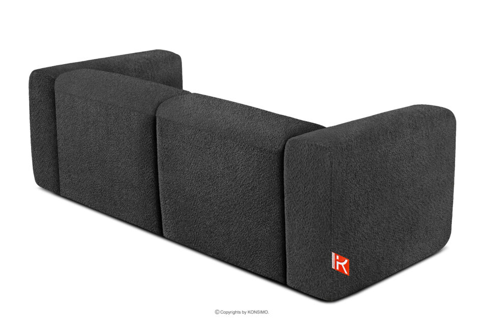 BUFFO Miękka sofa dwuosobowa w tkaninie boucle ciemny szary ciemny szary - zdjęcie 3