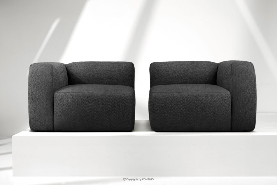 BUFFO Miękka sofa dwuosobowa w tkaninie boucle ciemny szary ciemny szary - zdjęcie 8