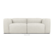 Miękka sofa dwuosobowa w tkaninie boucle biały
