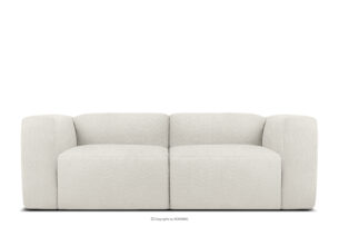 BUFFO, https://konsimo.pl/kolekcja/buffo/ Miękka sofa dwuosobowa w tkaninie boucle biały biały - zdjęcie