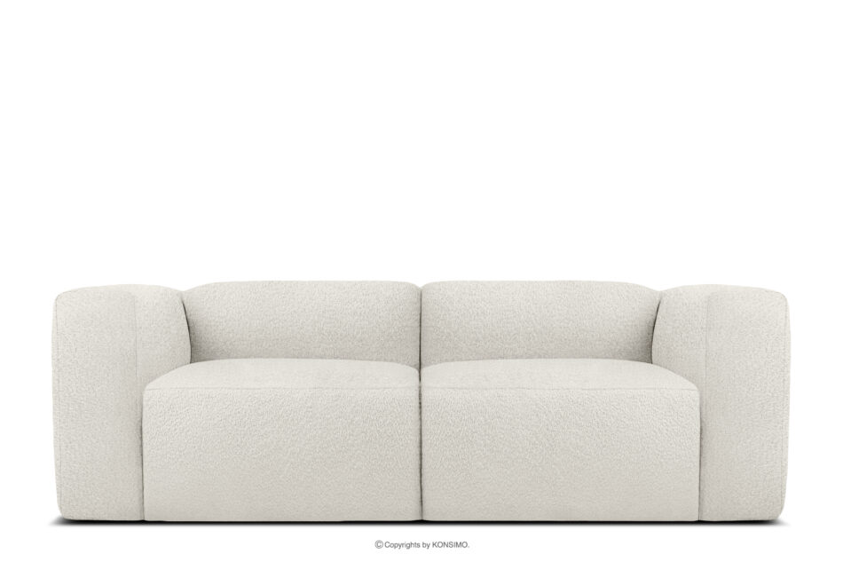 BUFFO Miękka sofa dwuosobowa w tkaninie boucle biały biały - zdjęcie 0