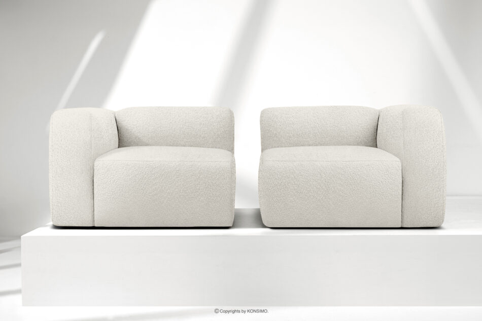 BUFFO Miękka sofa dwuosobowa w tkaninie boucle biały biały - zdjęcie 8