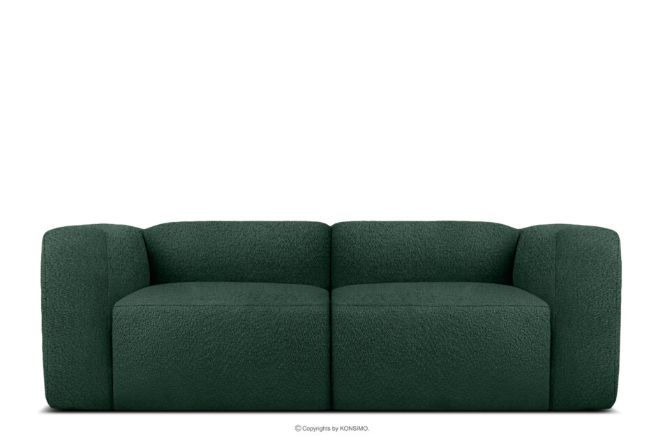 BUFFO Miękka sofa dwuosobowa w tkaninie boucle ciemny zielony ciemny zielony - zdjęcie 0
