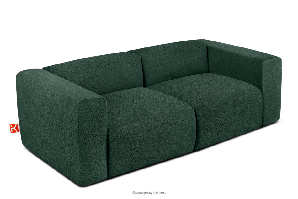 BUFFO Miękka sofa dwuosobowa w tkaninie boucle ciemny zielony ciemny zielony - zdjęcie 2