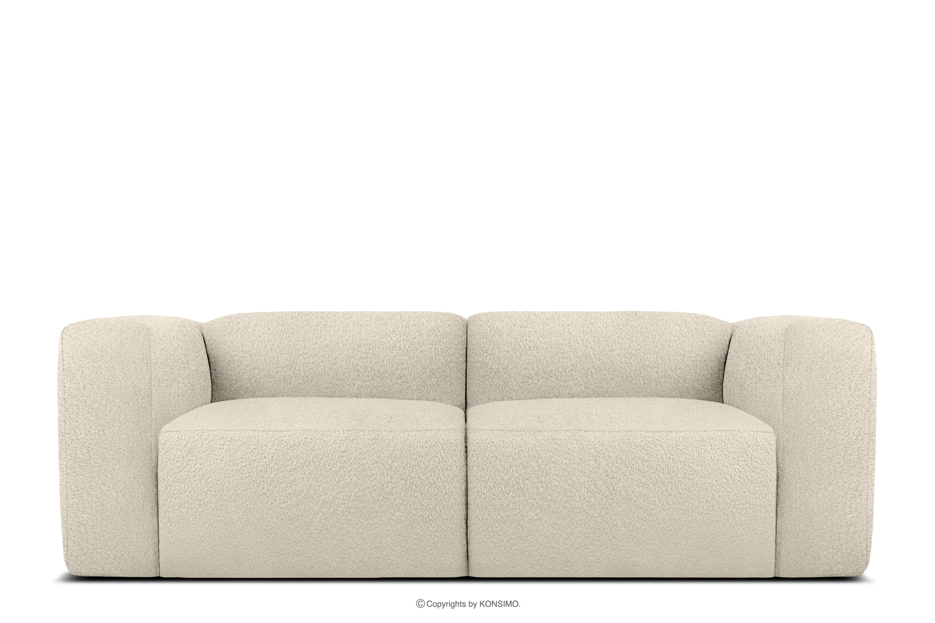 Miękka sofa dwuosobowa w tkaninie boucle jasny beżowy BUFFO