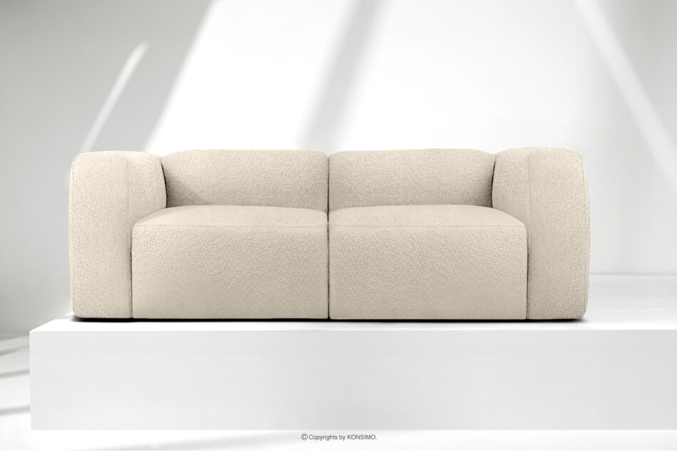 BUFFO Miękka sofa dwuosobowa w tkaninie boucle jasny beżowy jasny beżowy - zdjęcie 1