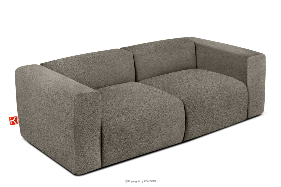 BUFFO Miękka sofa dwuosobowa w tkaninie boucle chłodny brązowy chłodny brązowy - zdjęcie 2