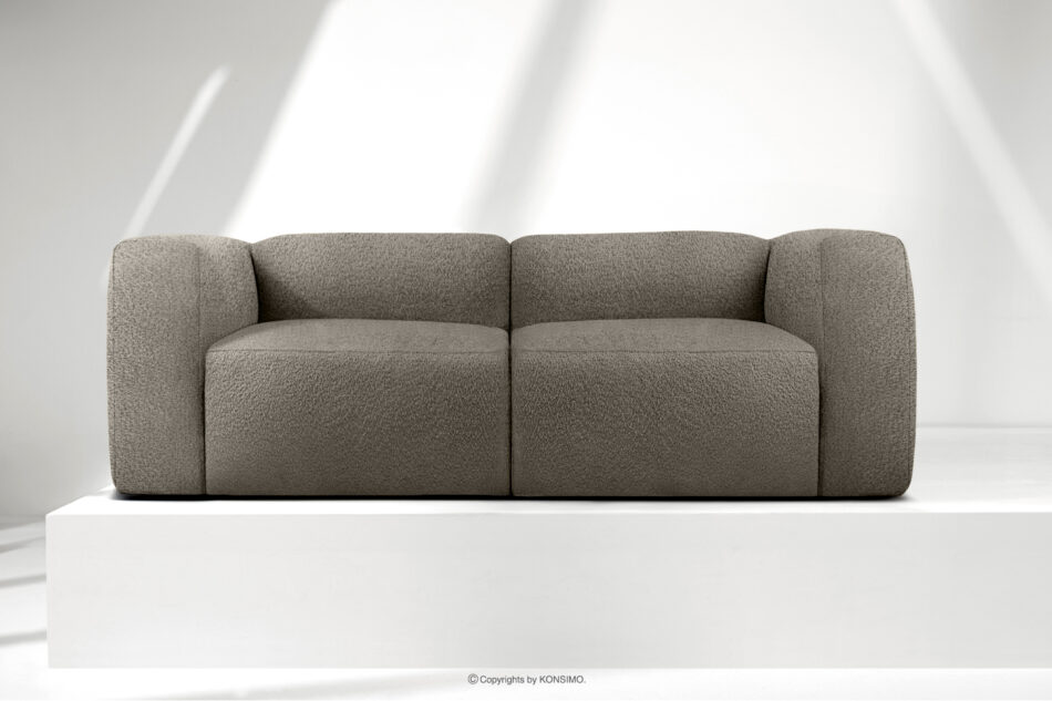 BUFFO Miękka sofa dwuosobowa w tkaninie boucle chłodny brązowy chłodny brązowy - zdjęcie 1