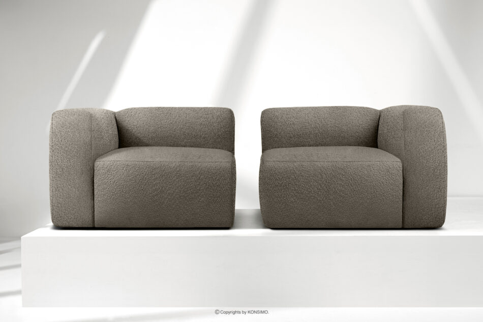 BUFFO Miękka sofa dwuosobowa w tkaninie boucle chłodny brązowy chłodny brązowy - zdjęcie 8