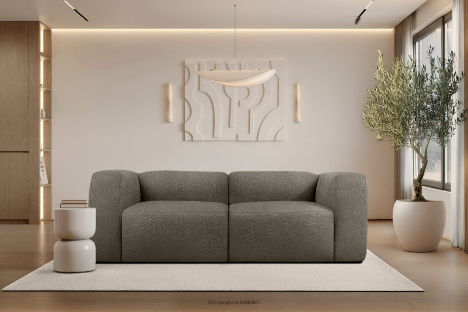 BUFFO Miękka sofa dwuosobowa w tkaninie boucle chłodny brązowy chłodny brązowy - zdjęcie 9