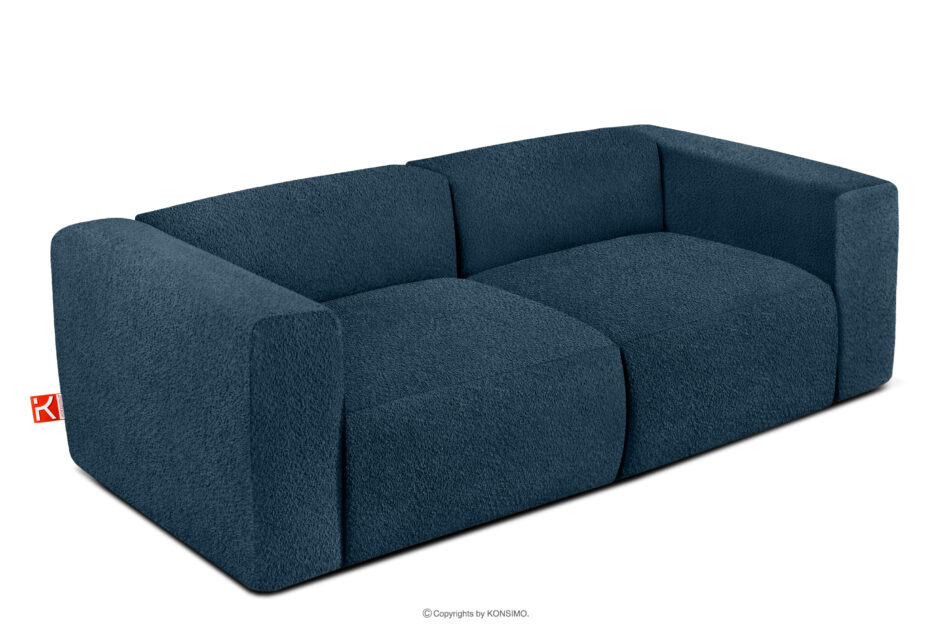 BUFFO Miękka sofa dwuosobowa w tkaninie boucle granatowy granatowy - zdjęcie 2