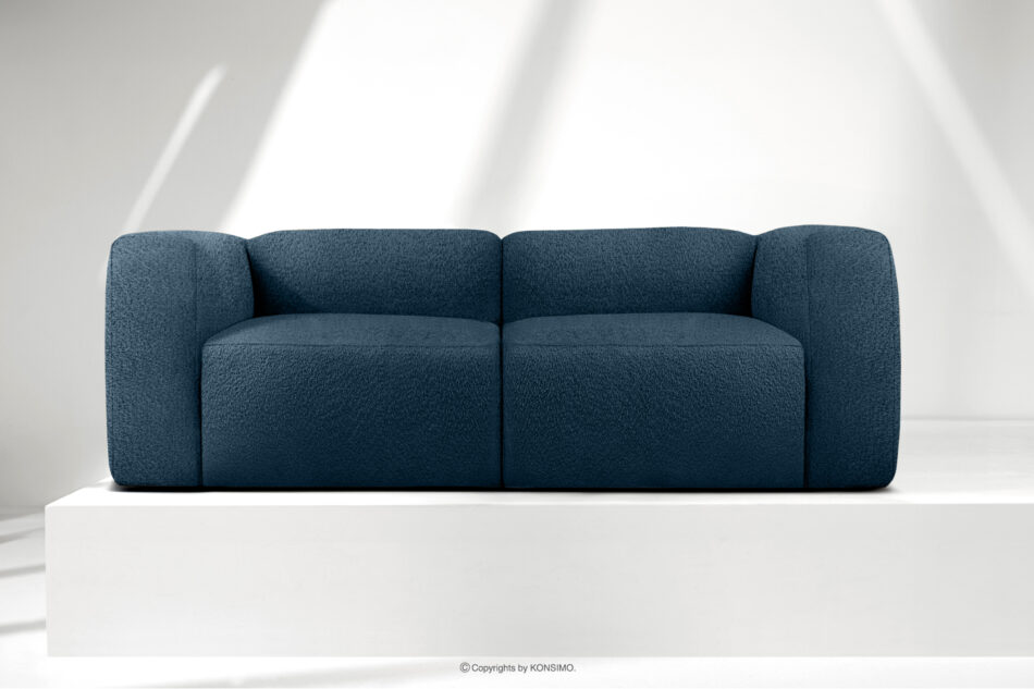 BUFFO Miękka sofa dwuosobowa w tkaninie boucle granatowy granatowy - zdjęcie 1