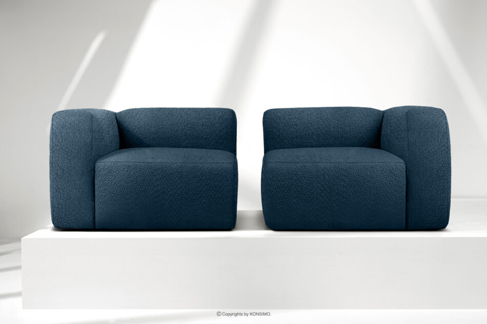 BUFFO Miękka sofa dwuosobowa w tkaninie boucle granatowy granatowy - zdjęcie 8