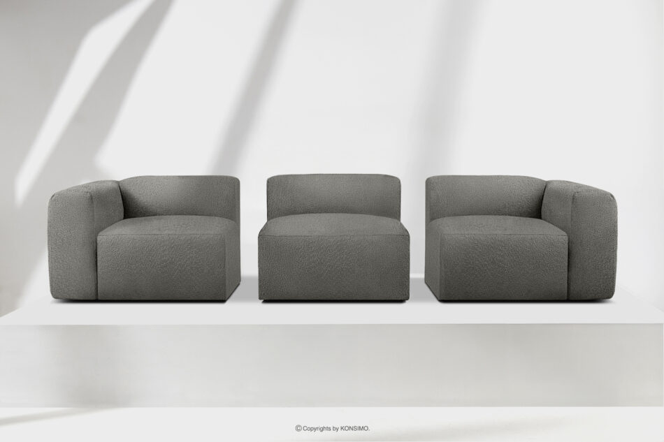 BUFFO Miękka sofa trzyosobowa w tkaninie boucle stalowy stalowy - zdjęcie 8