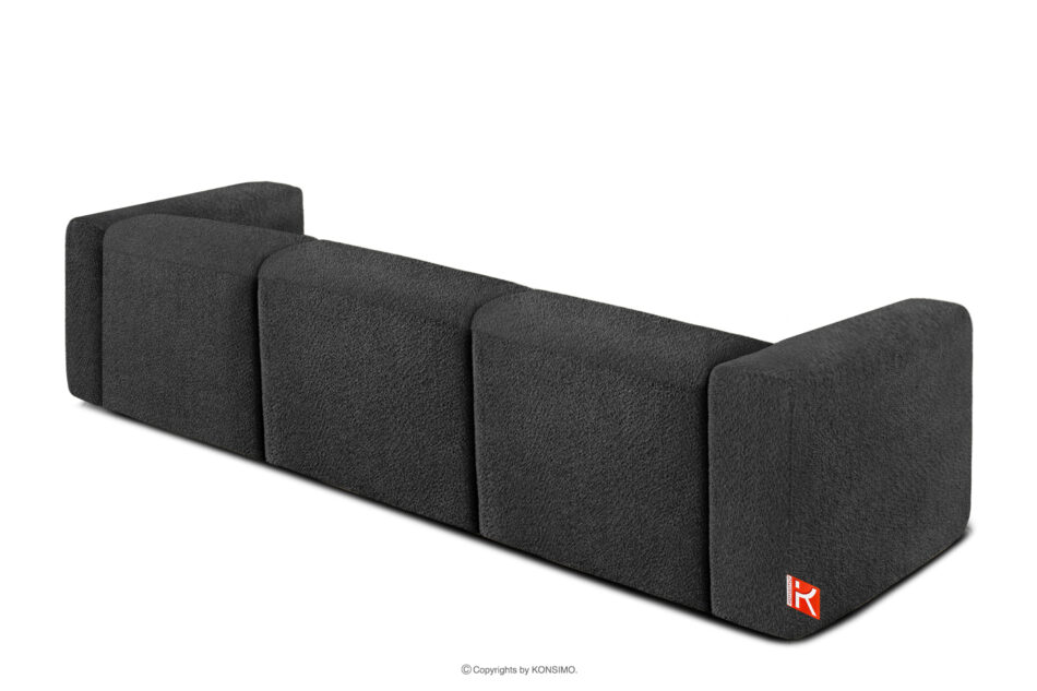 BUFFO Miękka sofa trzyosobowa w tkaninie boucle ciemny szary ciemny szary - zdjęcie 3