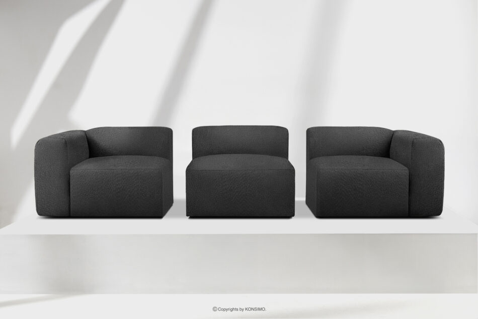 BUFFO Miękka sofa trzyosobowa w tkaninie boucle ciemny szary ciemny szary - zdjęcie 8
