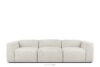 BUFFO Miękka sofa trzyosobowa w tkaninie boucle biały biały - zdjęcie 1