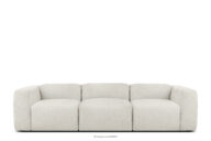 Miękka sofa trzyosobowa w tkaninie boucle biały