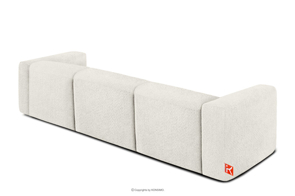 BUFFO Miękka sofa trzyosobowa w tkaninie boucle biały biały - zdjęcie 3
