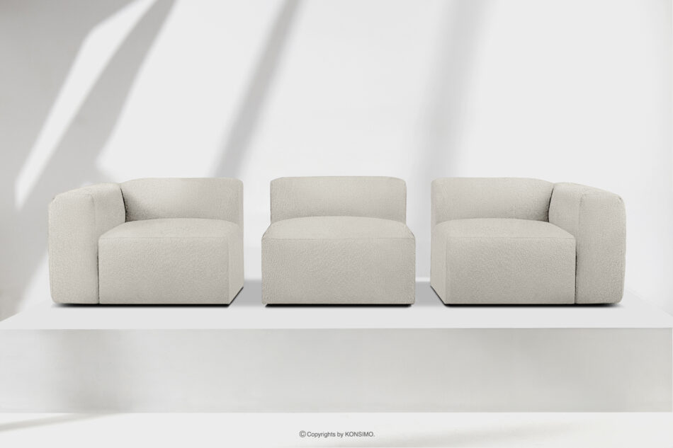 BUFFO Miękka sofa trzyosobowa w tkaninie boucle biały biały - zdjęcie 8