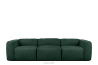 Miękka sofa trzyosobowa w tkaninie boucle ciemny zielony
