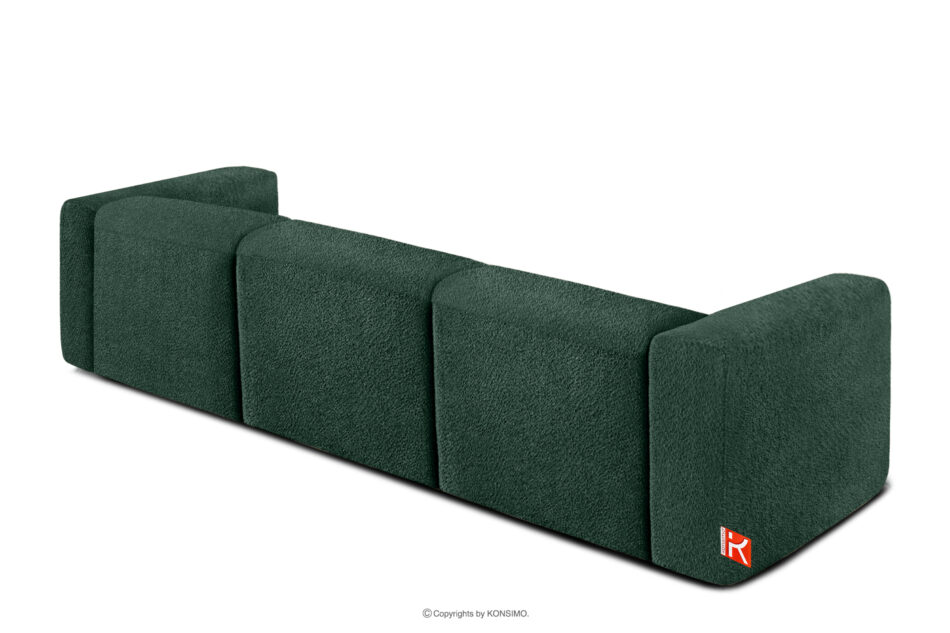 BUFFO Miękka sofa trzyosobowa w tkaninie boucle ciemny zielony ciemny zielony - zdjęcie 3