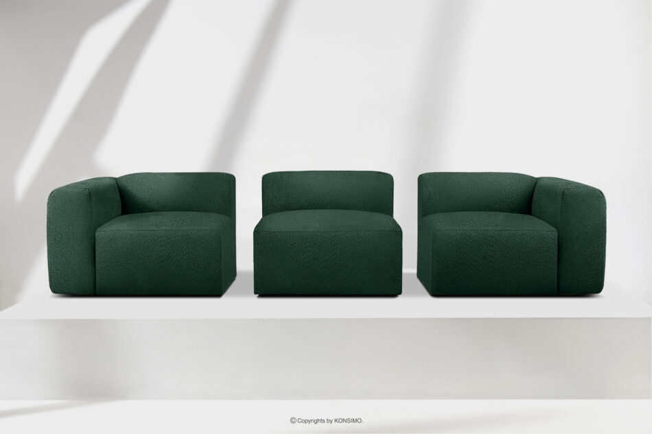 BUFFO Miękka sofa trzyosobowa w tkaninie boucle ciemny zielony ciemny zielony - zdjęcie 8