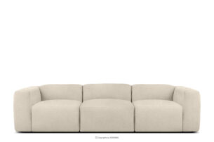 BUFFO, https://konsimo.pl/kolekcja/buffo/ Miękka sofa trzyosobowa w tkaninie boucle jasny beżowy jasny beżowy - zdjęcie