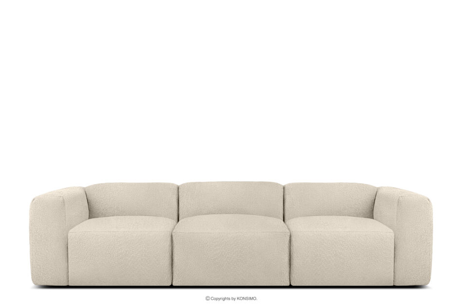 BUFFO Miękka sofa trzyosobowa w tkaninie boucle jasny beżowy jasny beżowy - zdjęcie 0