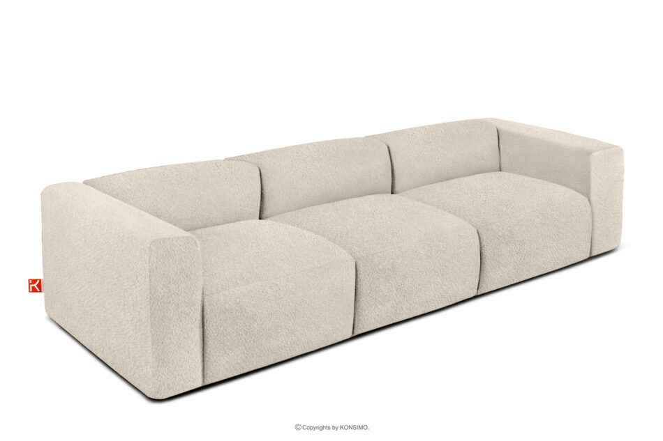 BUFFO Miękka sofa trzyosobowa w tkaninie boucle jasny beżowy jasny beżowy - zdjęcie 2