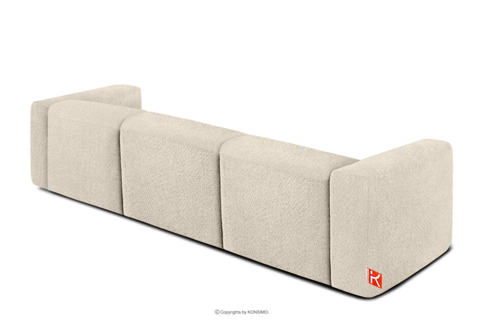 BUFFO Miękka sofa trzyosobowa w tkaninie boucle jasny beżowy jasny beżowy - zdjęcie 3