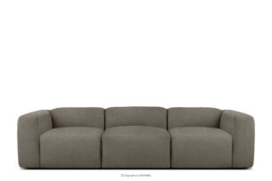 BUFFO, https://konsimo.pl/kolekcja/buffo/ Miękka sofa trzyosobowa w tkaninie boucle chłodny brązowy chłodny brązowy - zdjęcie