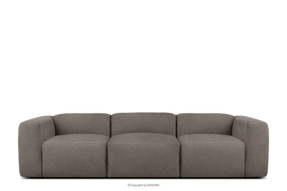 BUFFO Miękka sofa trzyosobowa w tkaninie boucle chłodny brązowy chłodny brązowy - zdjęcie 0