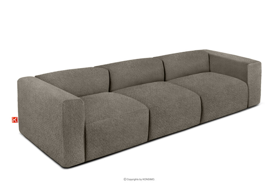 BUFFO Miękka sofa trzyosobowa w tkaninie boucle chłodny brązowy chłodny brązowy - zdjęcie 2