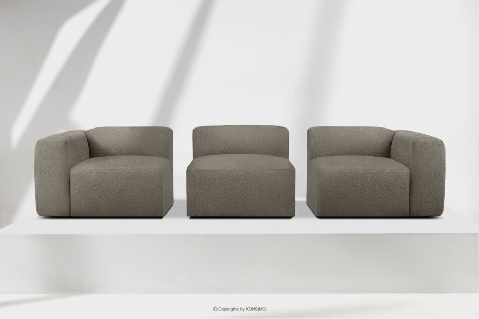 BUFFO Miękka sofa trzyosobowa w tkaninie boucle chłodny brązowy chłodny brązowy - zdjęcie 8