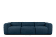 Miękka sofa trzyosobowa w tkaninie boucle granatowy