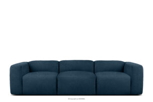 BUFFO, https://konsimo.pl/kolekcja/buffo/ Miękka sofa trzyosobowa w tkaninie boucle granatowy granatowy - zdjęcie