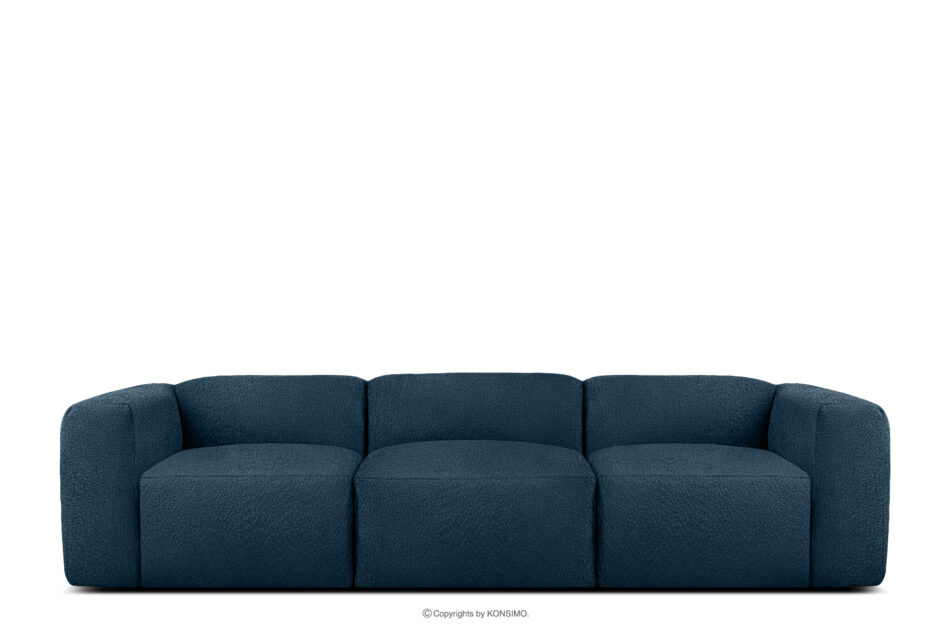 BUFFO Miękka sofa trzyosobowa w tkaninie boucle granatowy granatowy - zdjęcie 0
