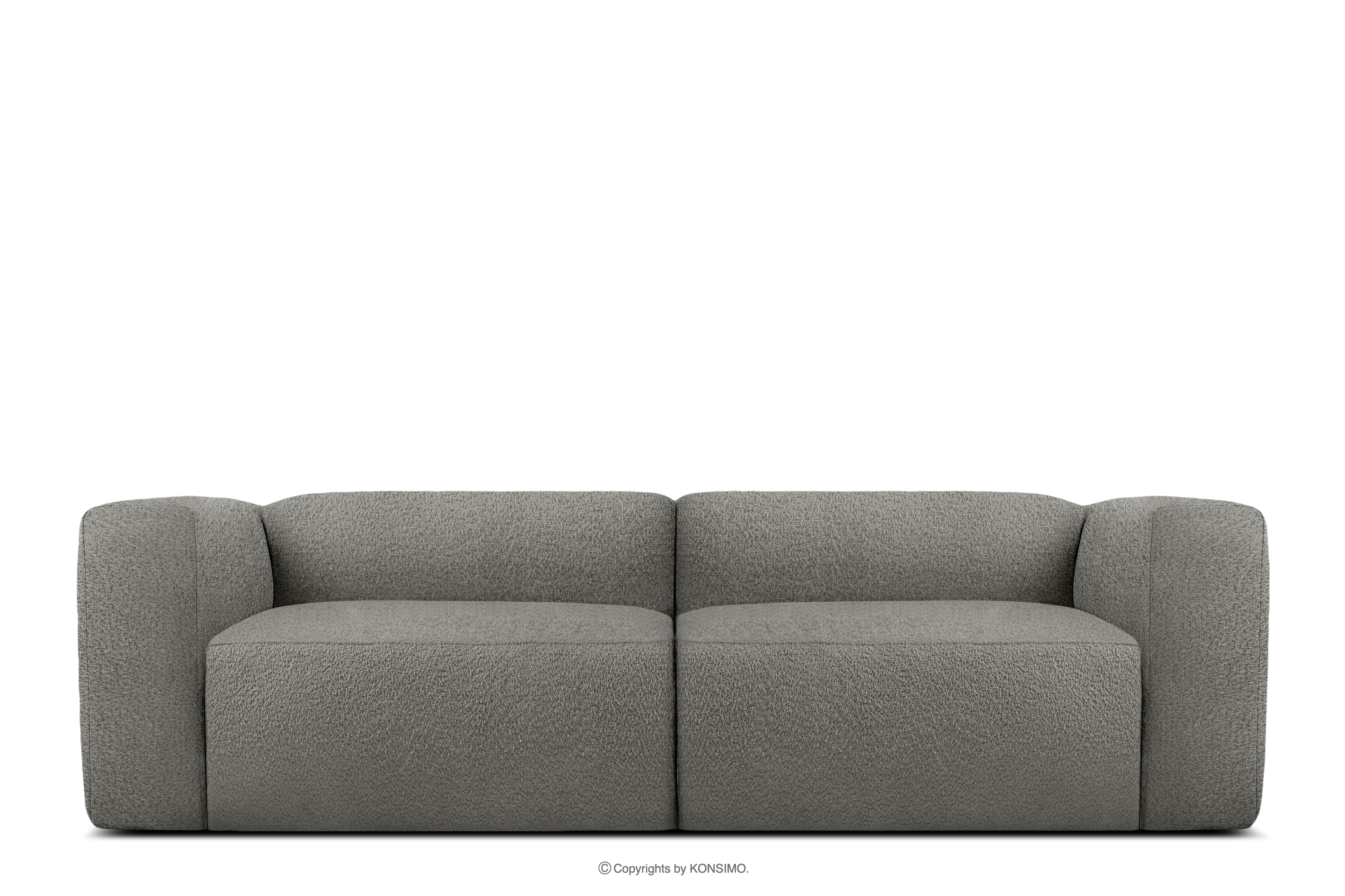 Miękka sofa 2,5 w tkaninie boucle stalowy