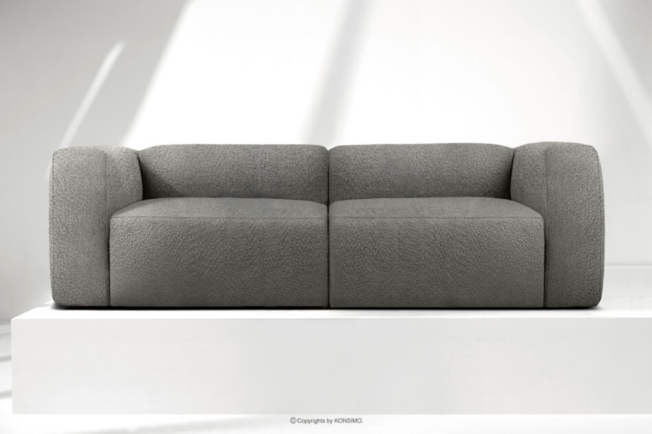 BUFFO Miękka sofa 2,5 w tkaninie boucle stalowy stalowy - zdjęcie 1