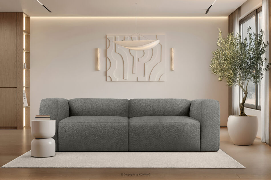 BUFFO Miękka sofa 2,5 w tkaninie boucle stalowy stalowy - zdjęcie 9