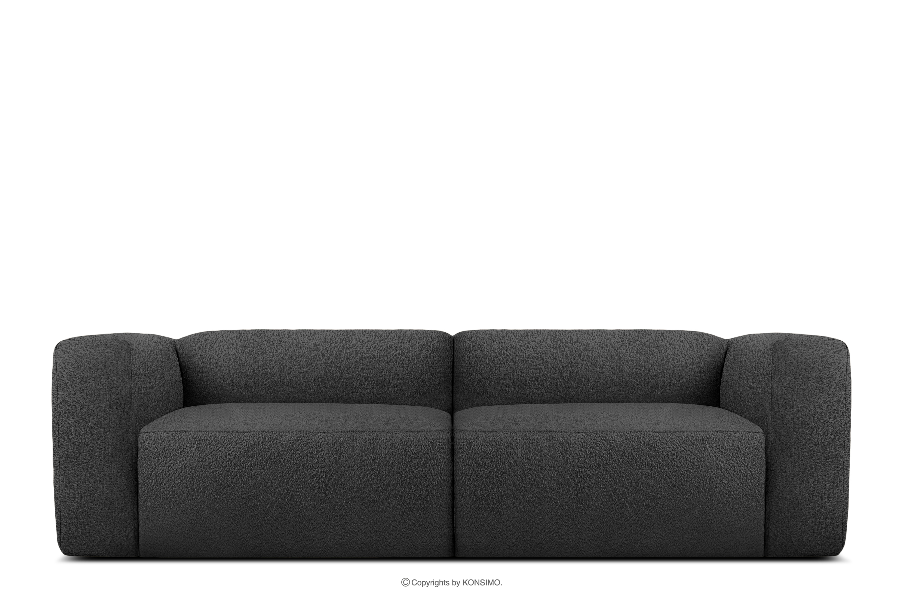 Miękka sofa 2,5 w tkaninie boucle ciemny szary