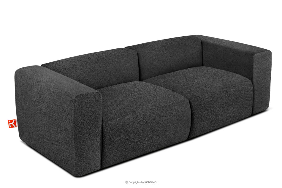 BUFFO Miękka sofa 2,5 w tkaninie boucle ciemny szary ciemny szary - zdjęcie 2