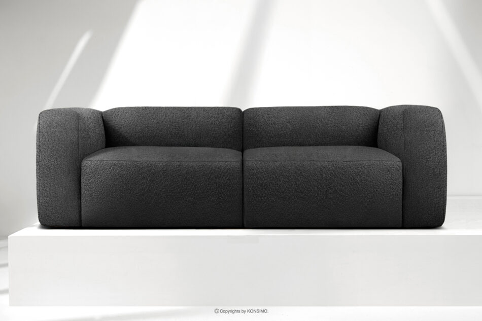 BUFFO Miękka sofa 2,5 w tkaninie boucle ciemny szary ciemny szary - zdjęcie 1