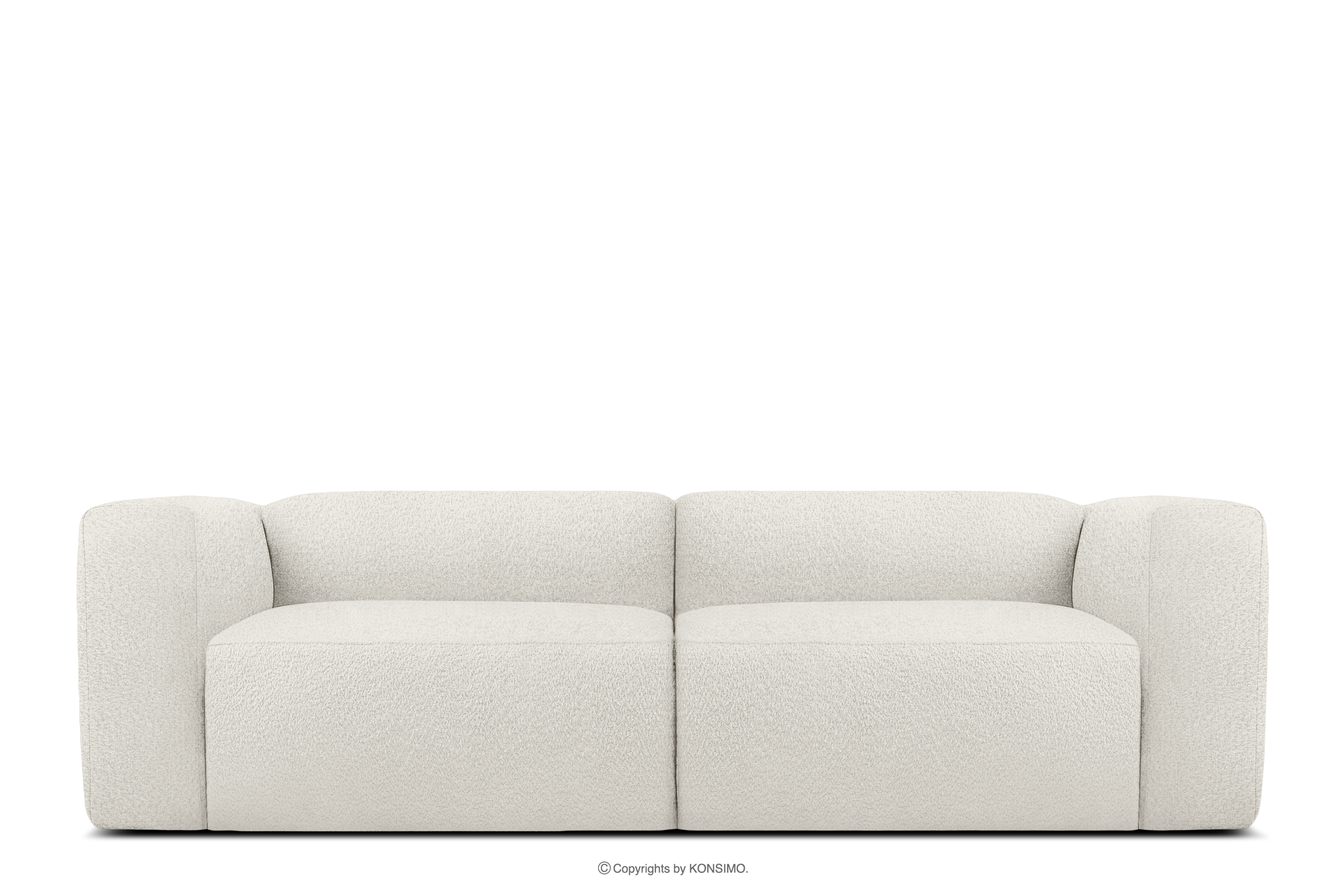 Miękka sofa 2,5 w tkaninie boucle biały
