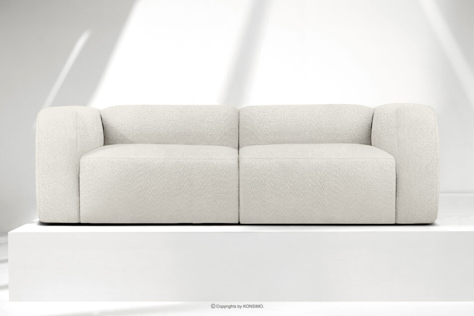 BUFFO Miękka sofa 2,5 w tkaninie boucle biały biały - zdjęcie 1