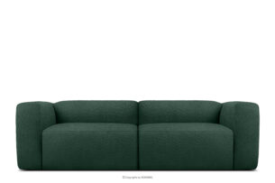 BUFFO, https://konsimo.pl/kolekcja/buffo/ Miękka sofa 2,5 w tkaninie boucle ciemny zielony ciemny zielony - zdjęcie