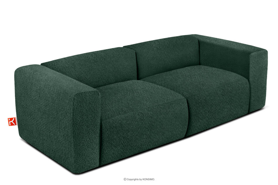 BUFFO Miękka sofa 2,5 w tkaninie boucle ciemny zielony ciemny zielony - zdjęcie 2
