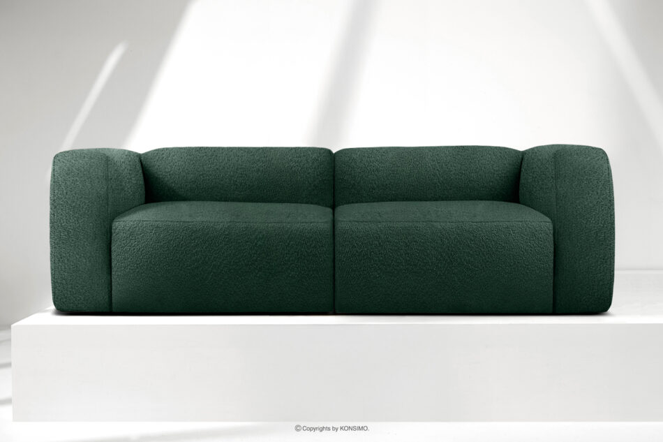 BUFFO Miękka sofa 2,5 w tkaninie boucle ciemny zielony ciemny zielony - zdjęcie 1